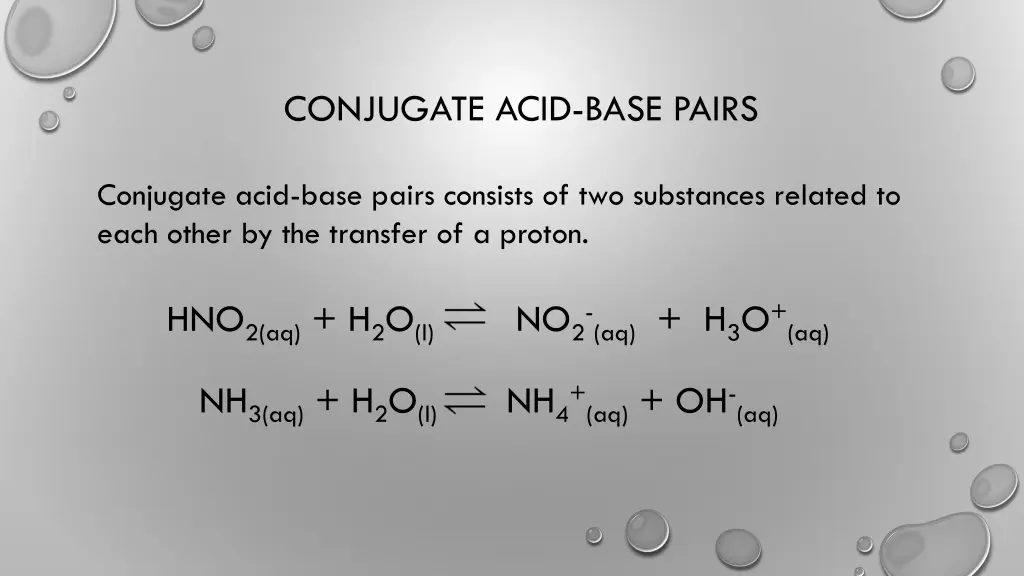 conjugate acid base pairs