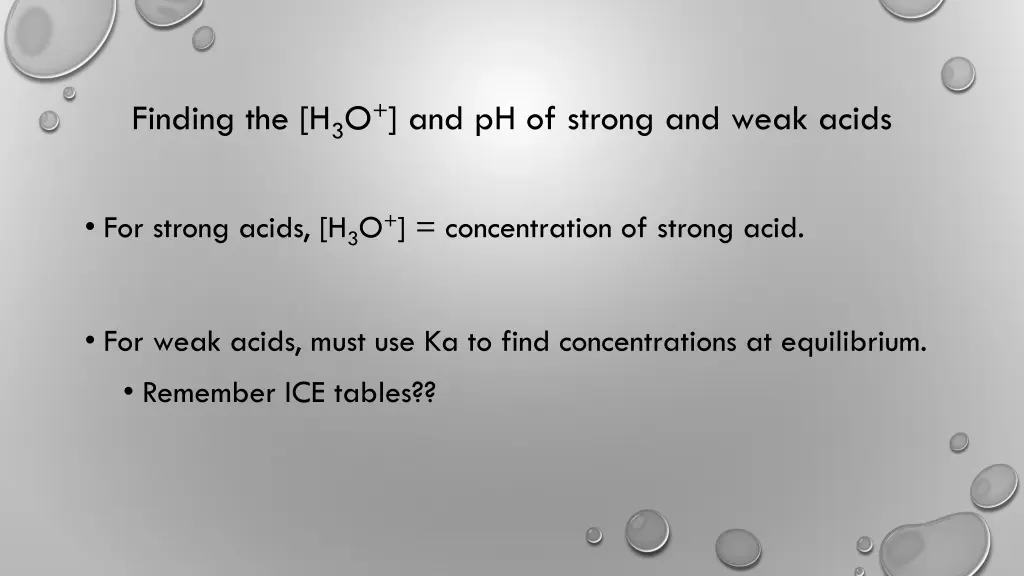 finding the h 3 o and ph of strong and weak acids