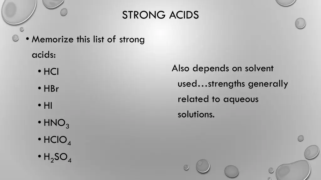 strong acids