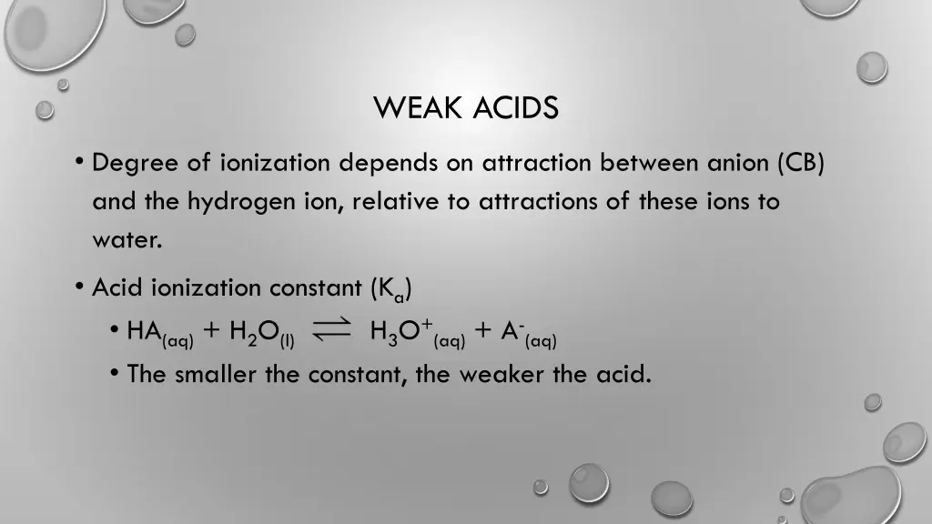 weak acids