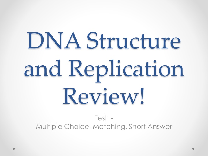 dna structure and replication review test