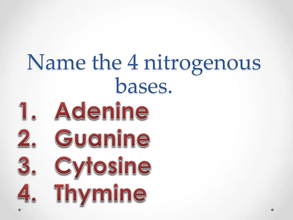 name the 4 nitrogenous bases