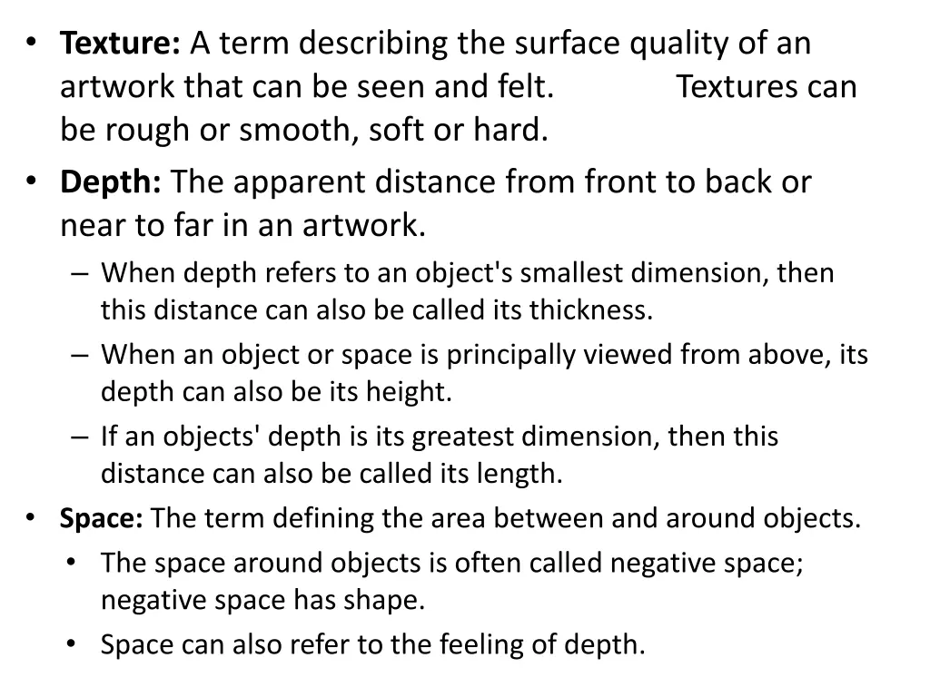 texture a term describing the surface quality