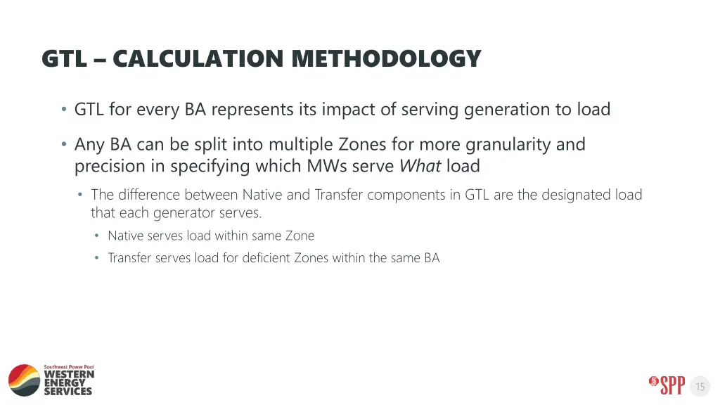 gtl calculation methodology