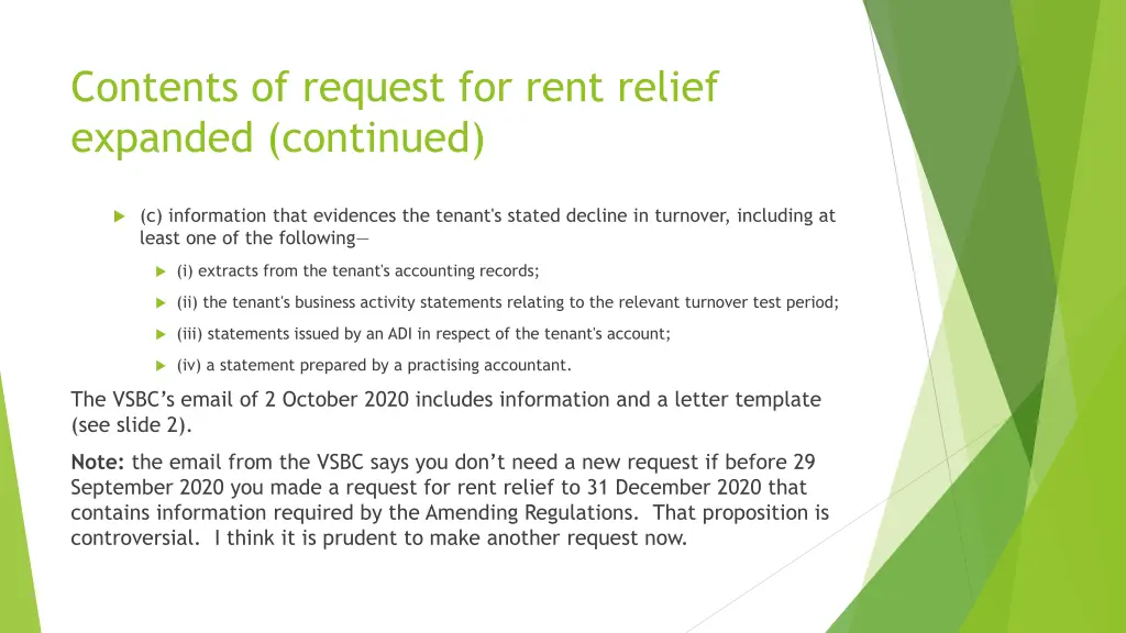 contents of request for rent relief expanded 1