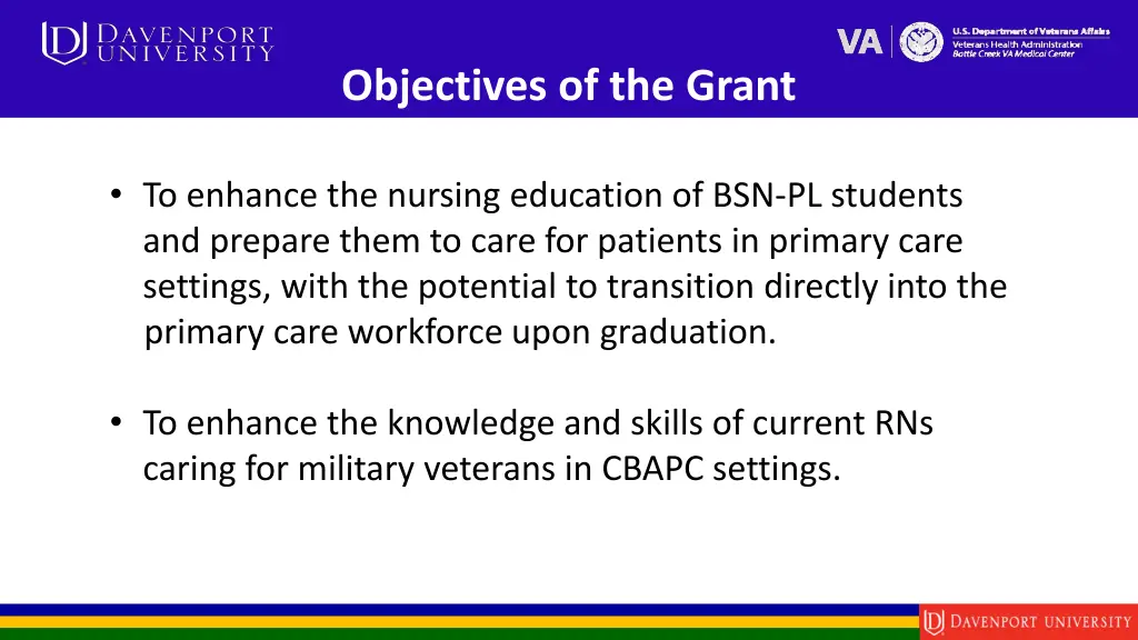 objectives of the grant