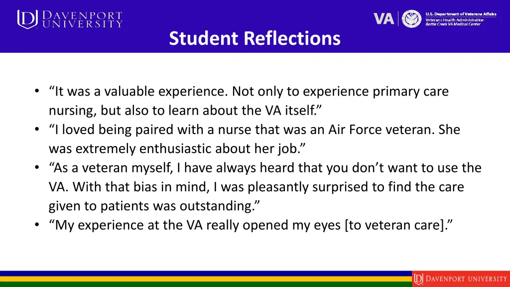 student reflections