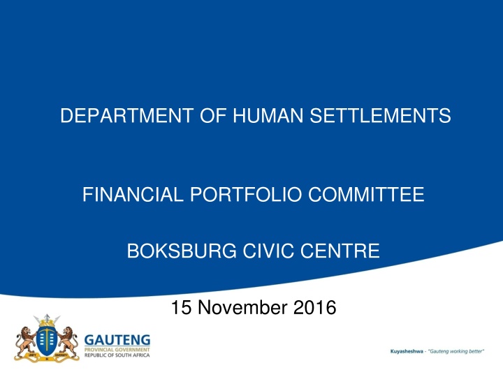 department of human settlements