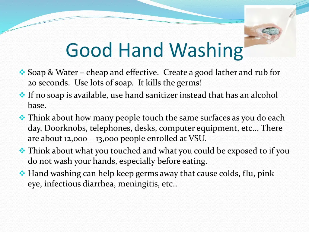 good hand washing