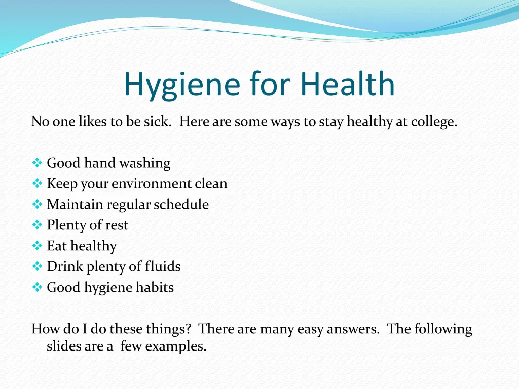 hygiene for health