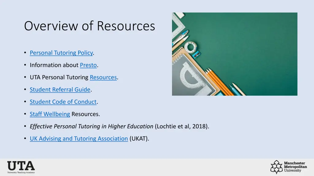 overview of resources