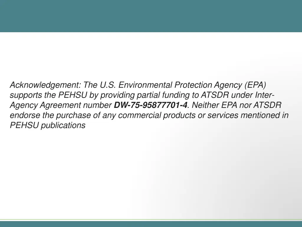 acknowledgement the u s environmental protection