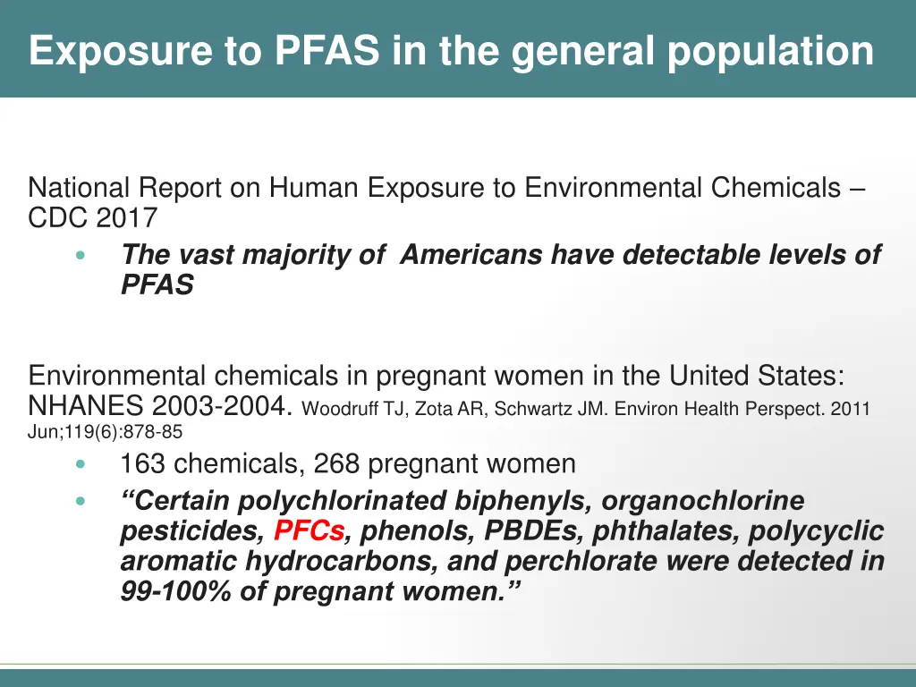 exposure to pfas in the general population