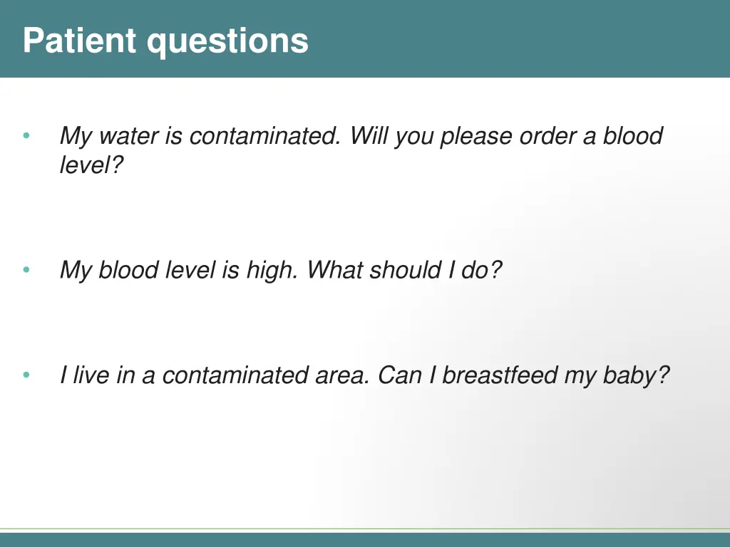 patient questions