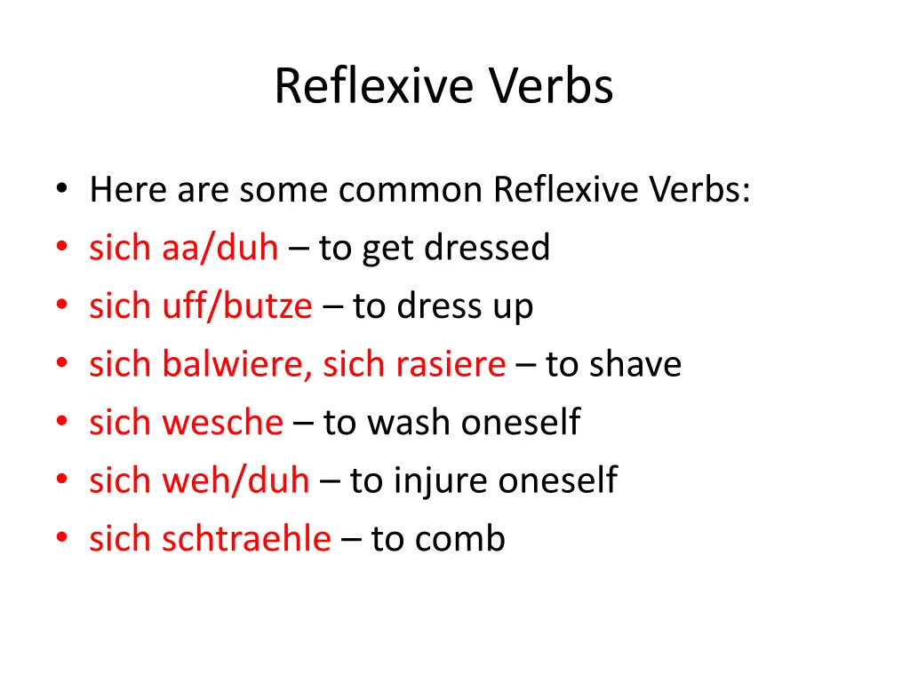 reflexive verbs 2