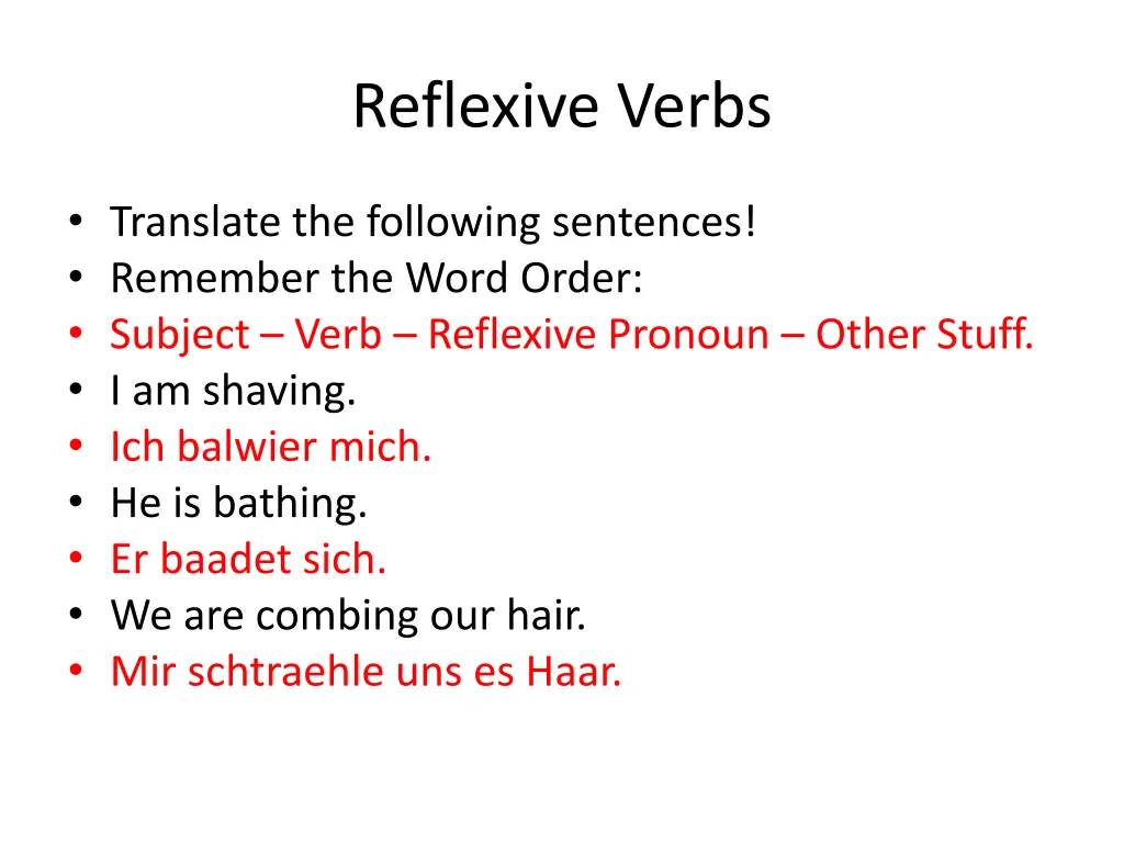 reflexive verbs 4