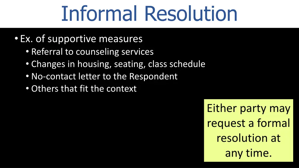 informal resolution 1