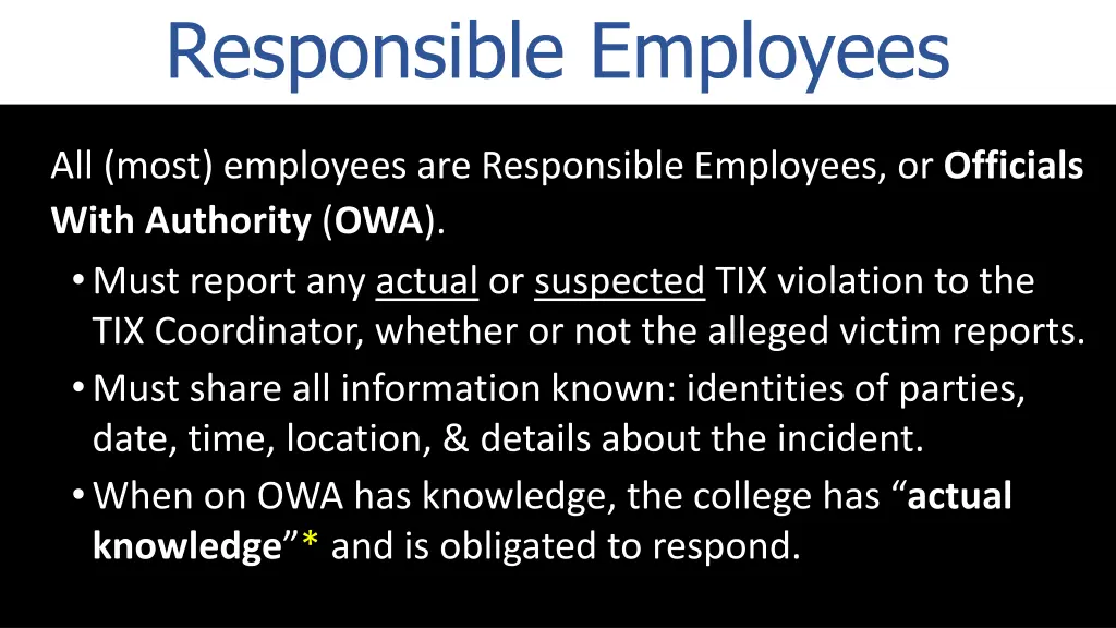 responsible employees