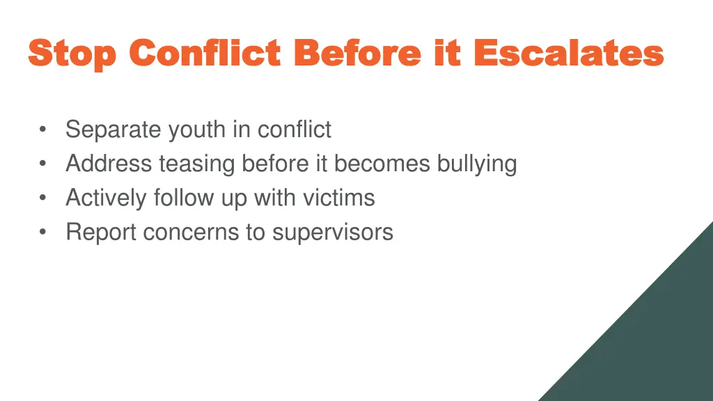 stop conflict before it escalates stop conflict