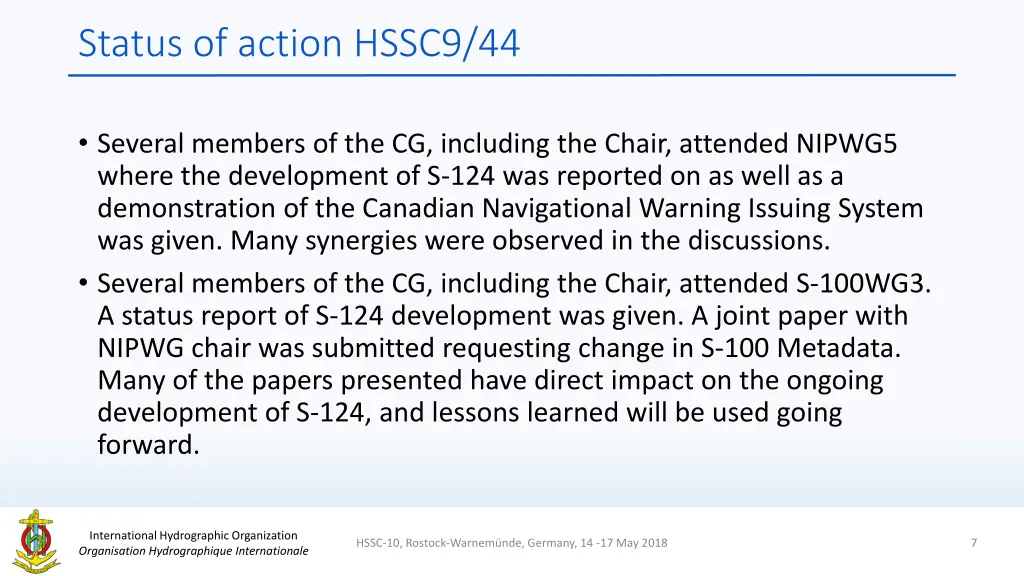 status of action hssc9 44