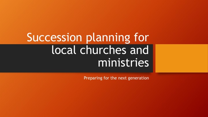 succession planning for local churches and