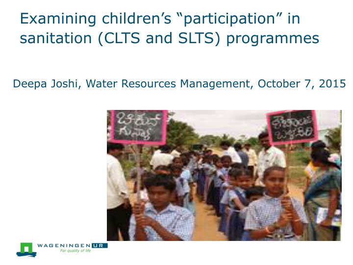 examining children s participation in sanitation