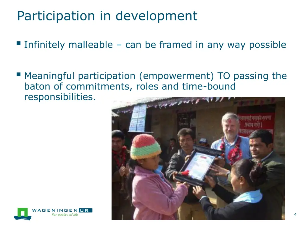 participation in development