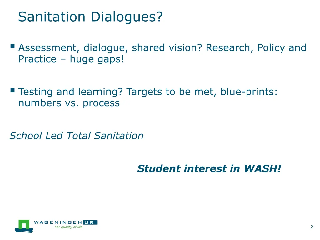 sanitation dialogues