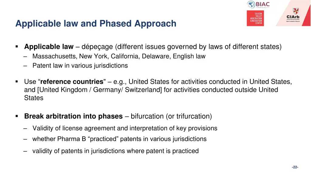 applicable law and phased approach