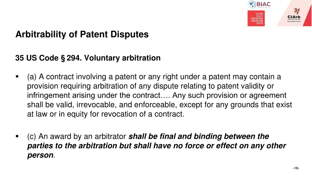 arbitrability of patent disputes