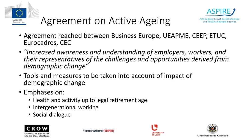 agreement on active ageing