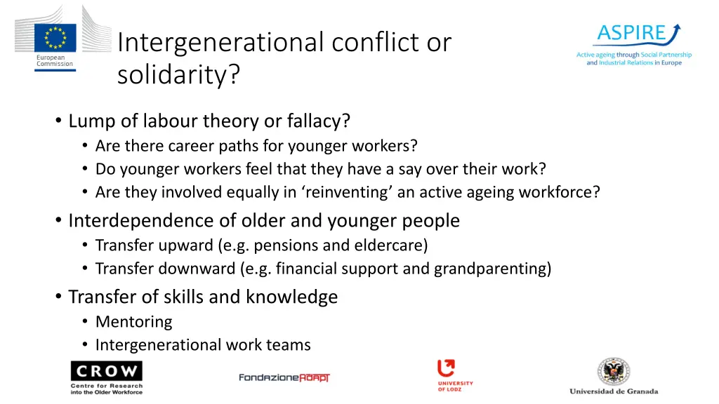 intergenerational conflict or solidarity