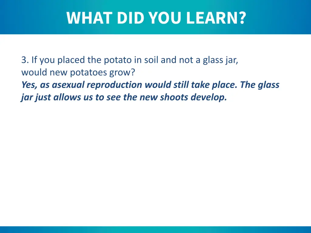 3 if you placed the potato in soil