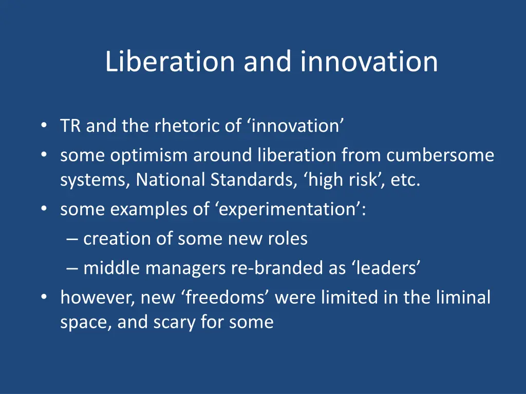 liberation and innovation