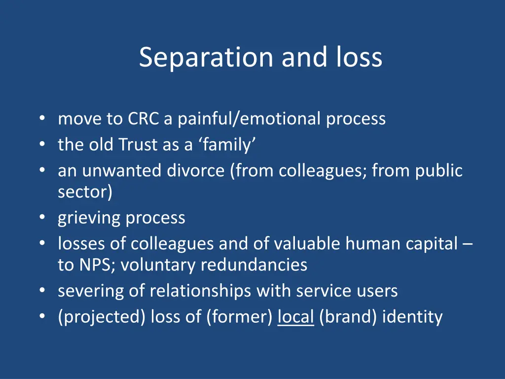 separation and loss