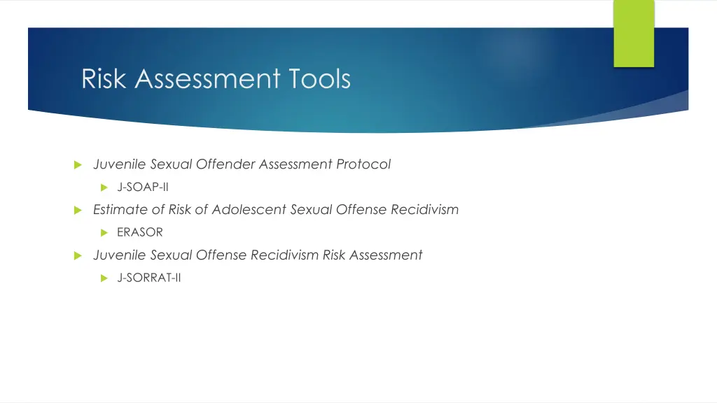 risk assessment tools