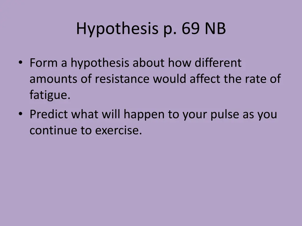 hypothesis p 69 nb