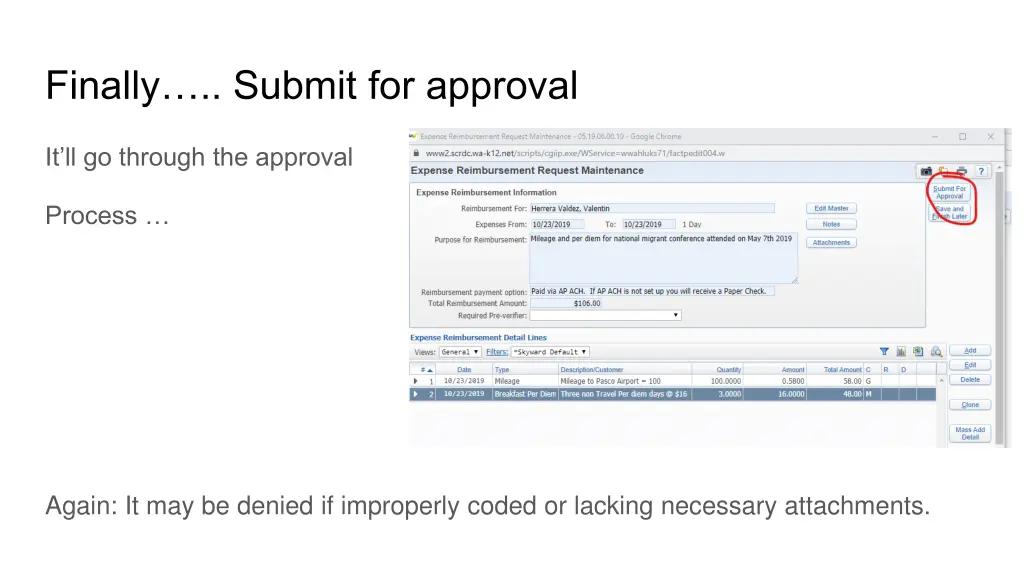 finally submit for approval