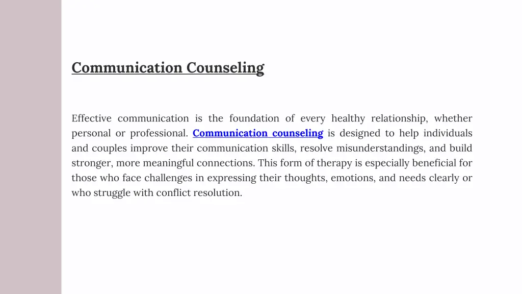 communication counseling