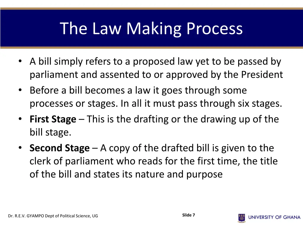 the law making process