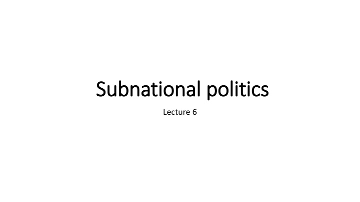 subnational subnational politics