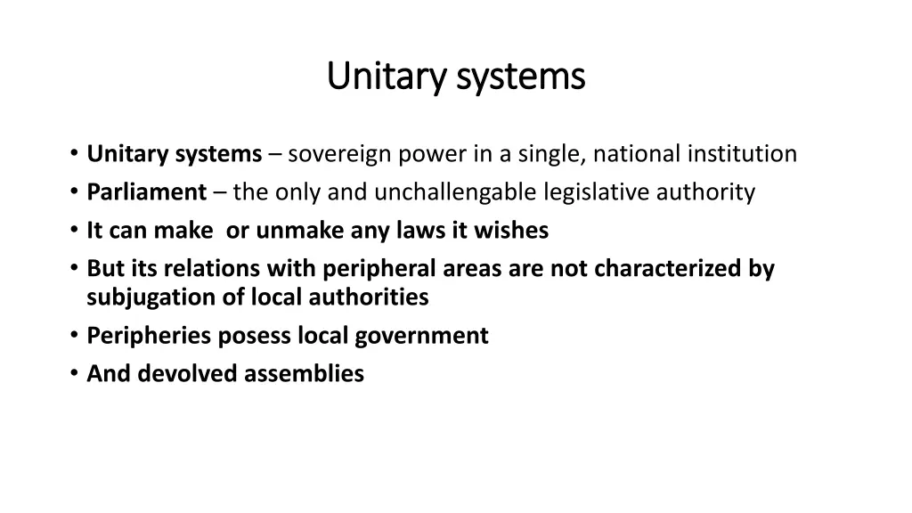 unitary unitary systems systems