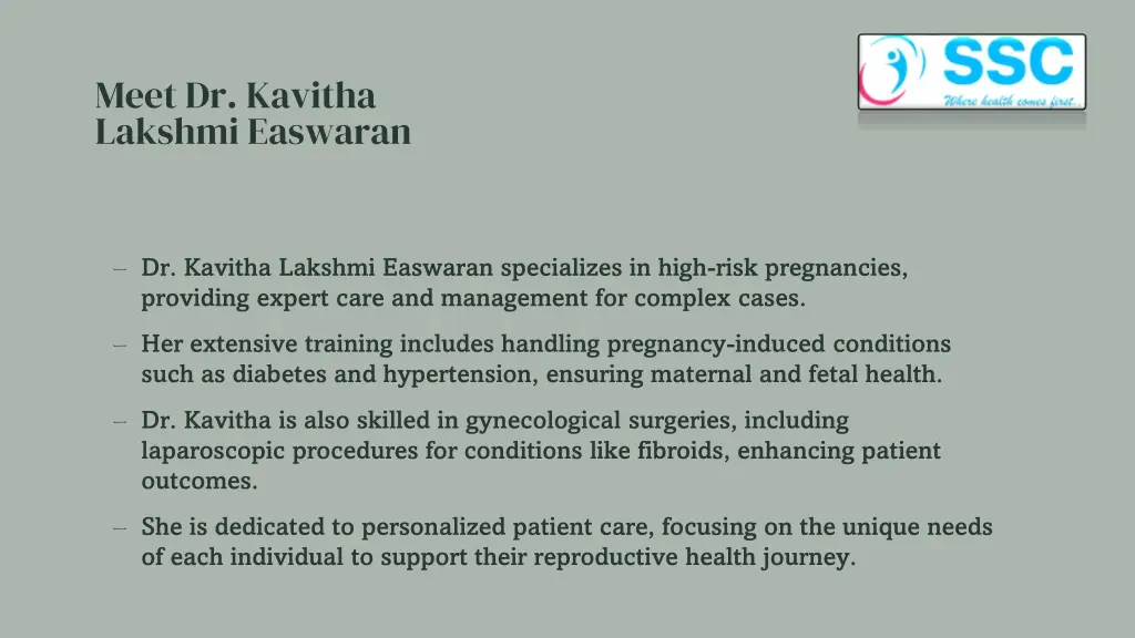 meet dr kavitha lakshmi easwaran