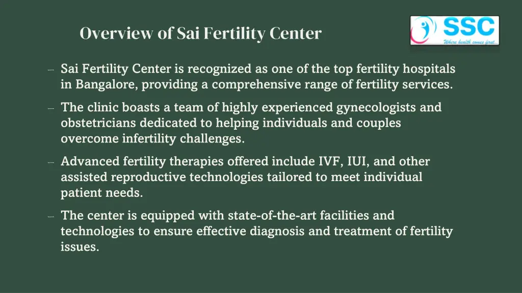 overview of sai fertility center