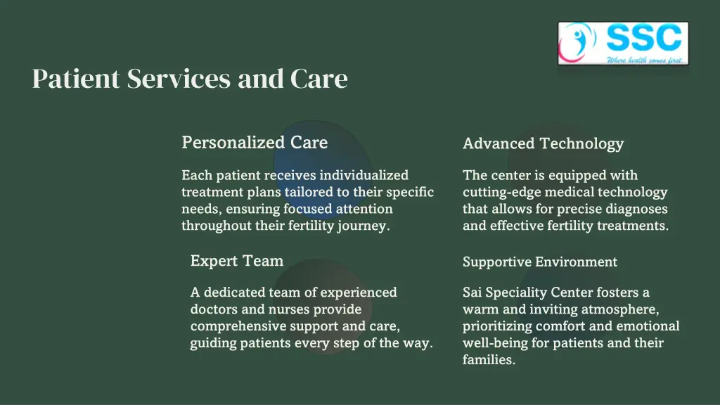 patient services and care