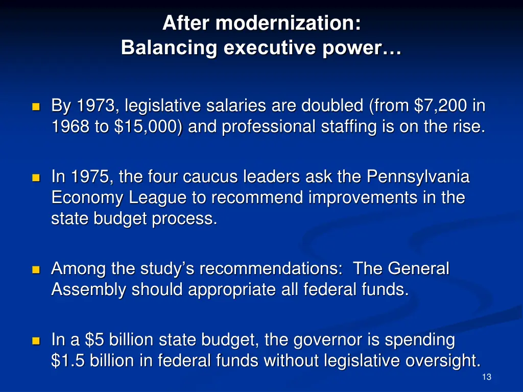 after modernization balancing executive power