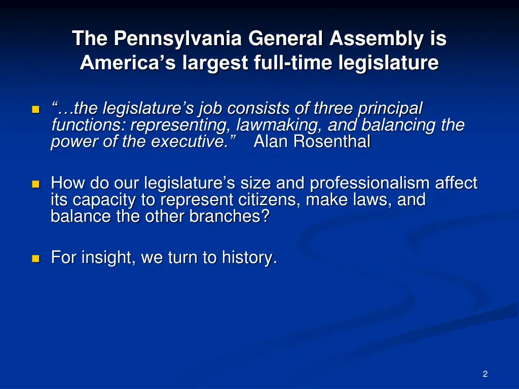 the pennsylvania general assembly is america