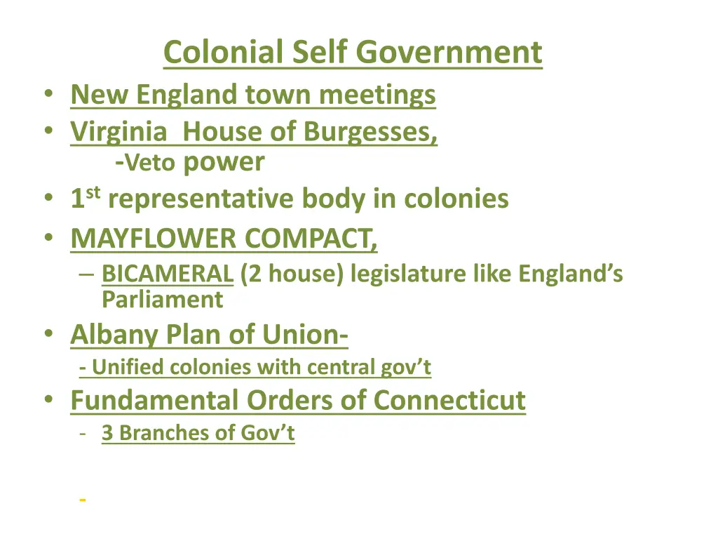 colonial self government new england town