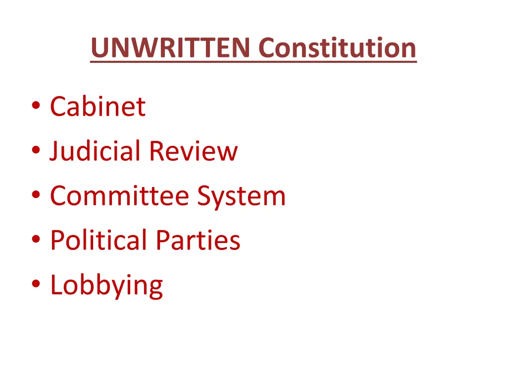 unwritten constitution