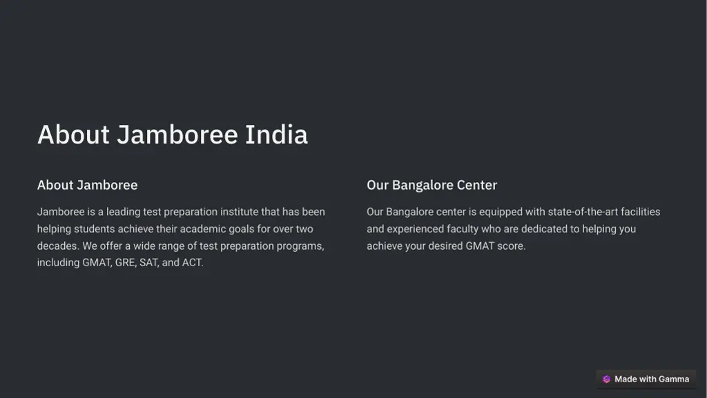 about jamboree india